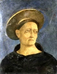 Domenico Veneziano - Head of a Tonsured, Beardless Saint